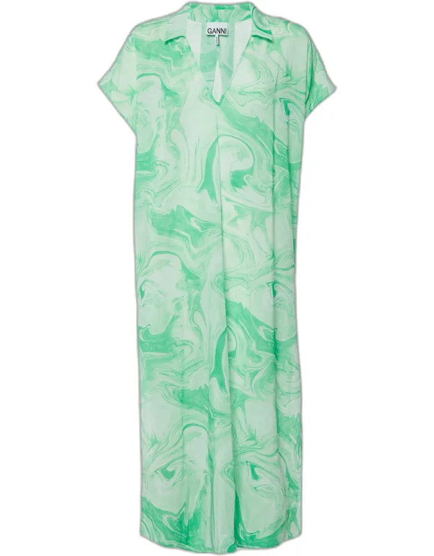 Marble Print Cotton Tunic Dress