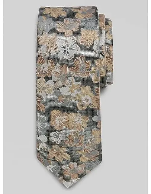 _flower Pattern Tie With Intricate Detail And Luxurious Microfiber Fabric_