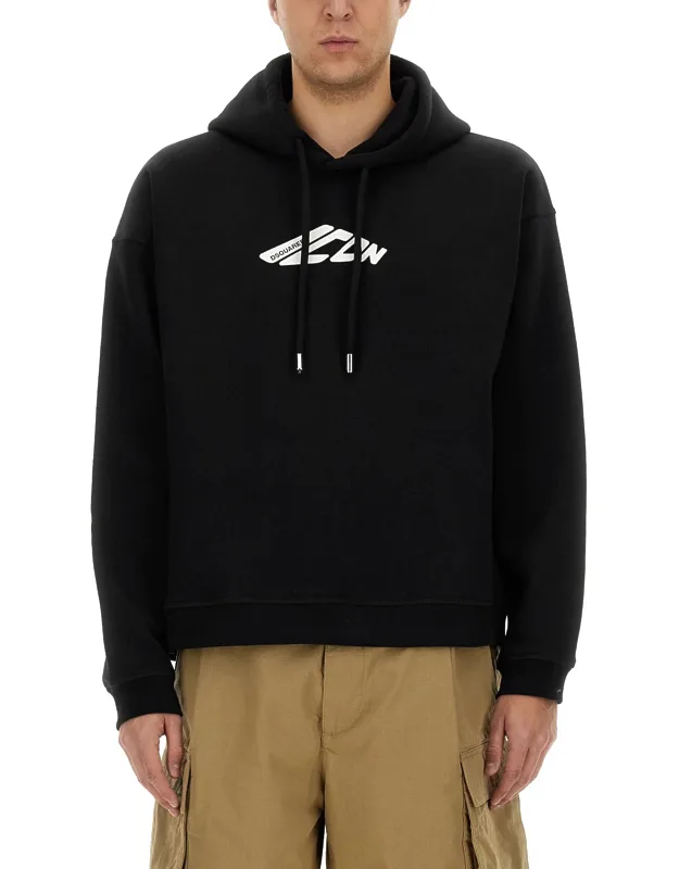 Sweatshirt With Logo Print, Made In Italy
