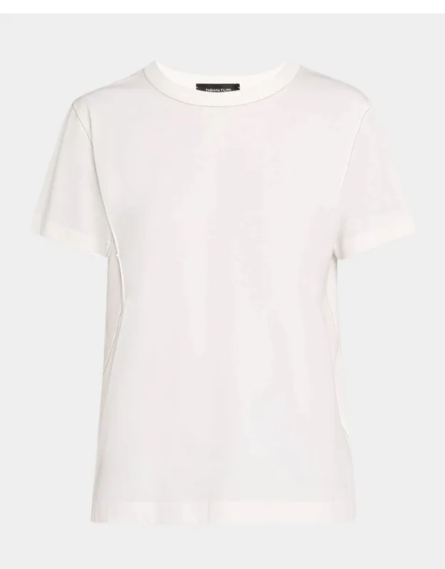Chain-trim Crewneck Cotton T-shirt