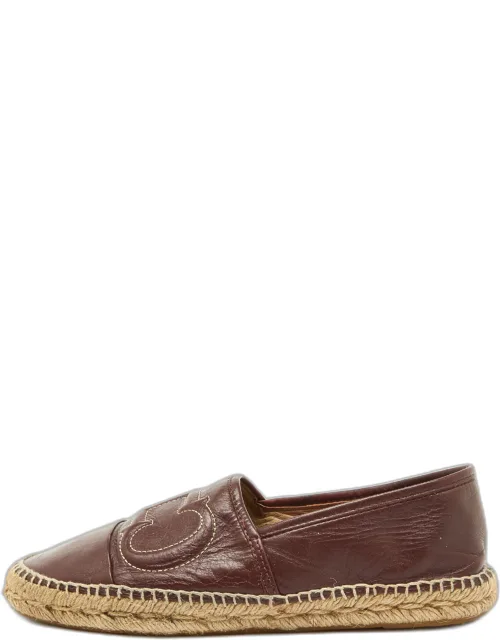 Leather Initials Insignia Espadrille Flats