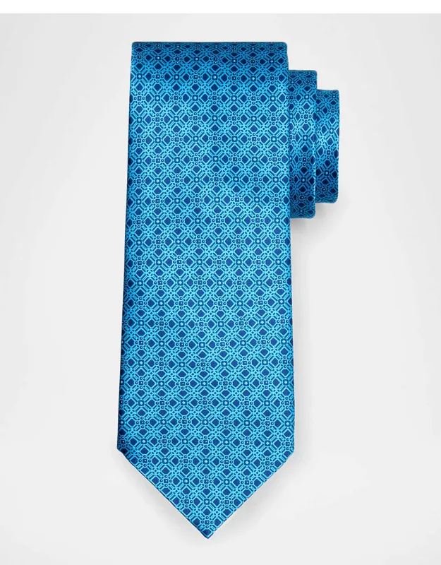 Geometric Silk Tie - Selftie Style, Made In Italy