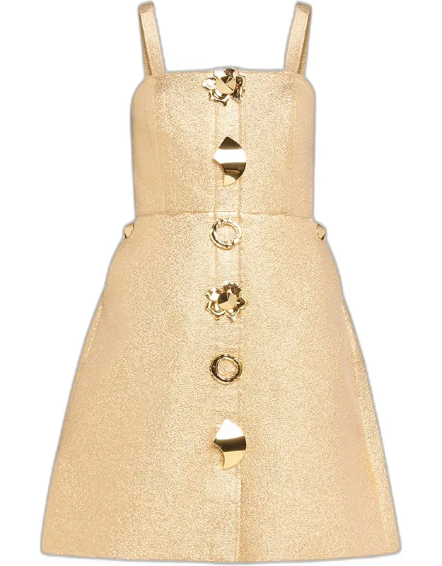 Quantum Metallic Embellished Mini Dress