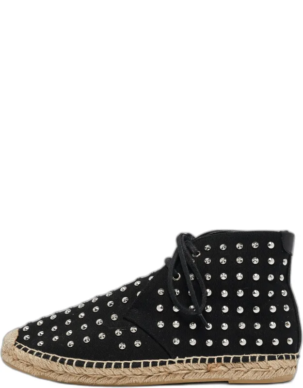 Canvas Stud Embellished High Top Sneakers
