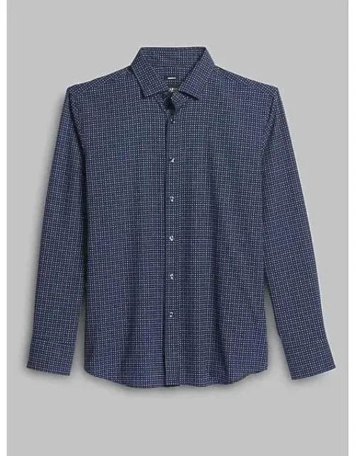 Modern Fit 4-way Stretch Mini Square Dot Button Up Shirt