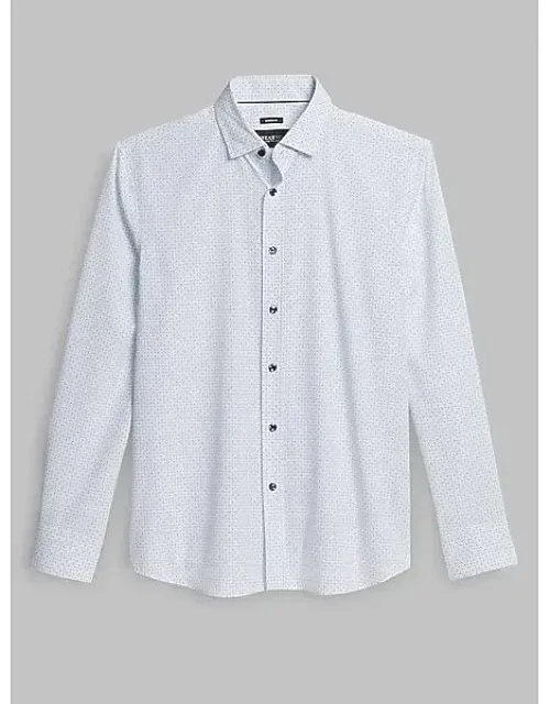 Modern Fit 4-way Stretch Mini Square Dot Button Up Shirt