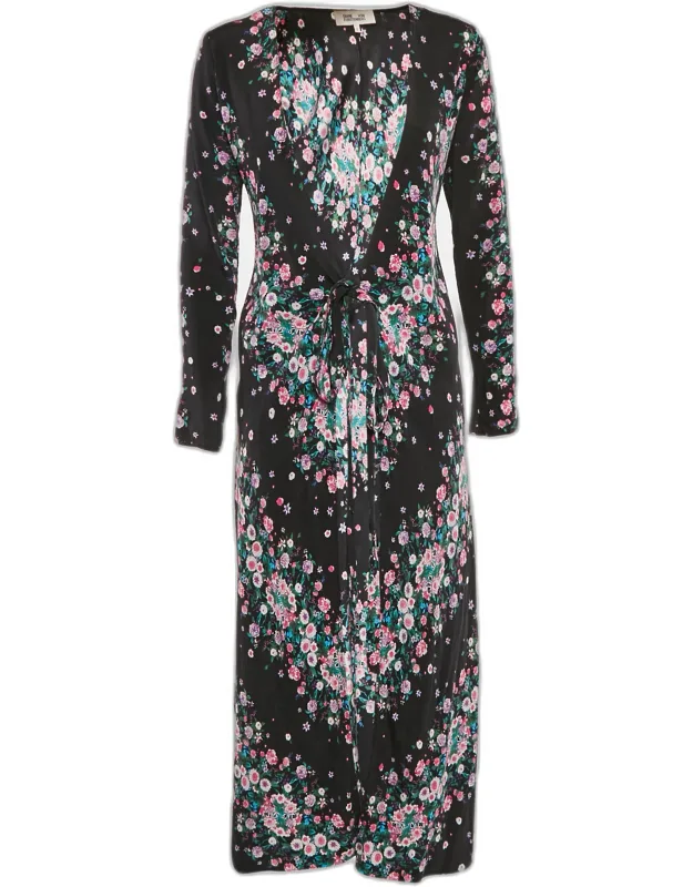 Floral Crepe Maxi Wrap Dress
