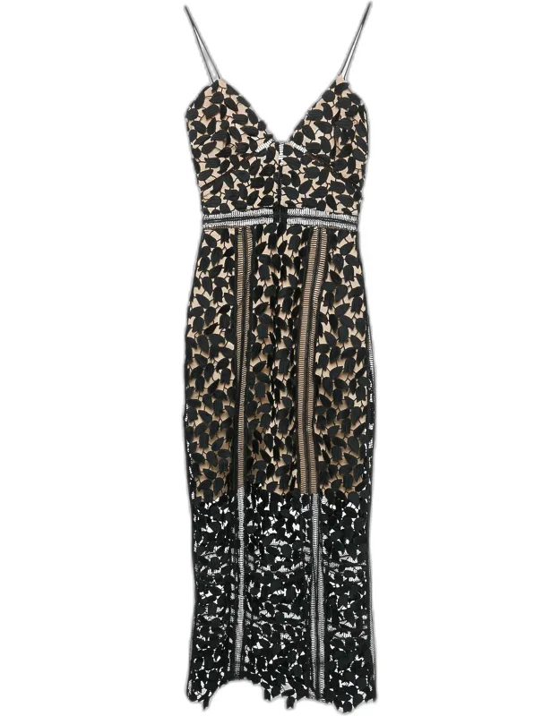 Guipure Lace Sleeveless Midi Dress