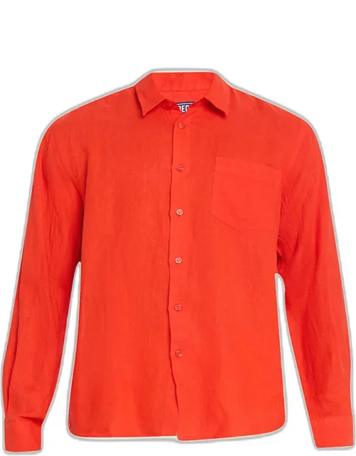 Caroubis Solid Linen Sport Shirt