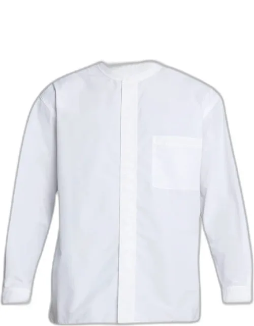 Band-collar Relaxed Sport Shirt