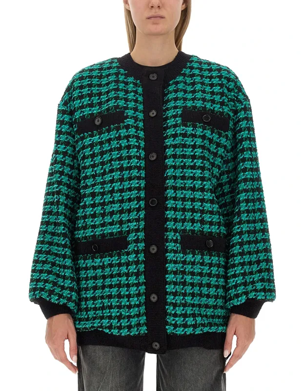 Houndstooth Tweed Jacket, Oversize Fit
