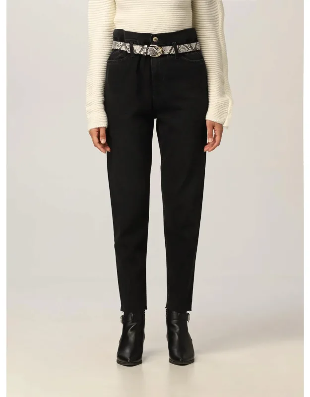 Jeans In Washed Denim With Belt