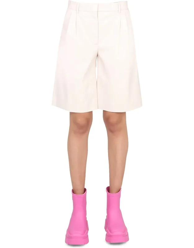 Faux Leather Bermuda Shorts