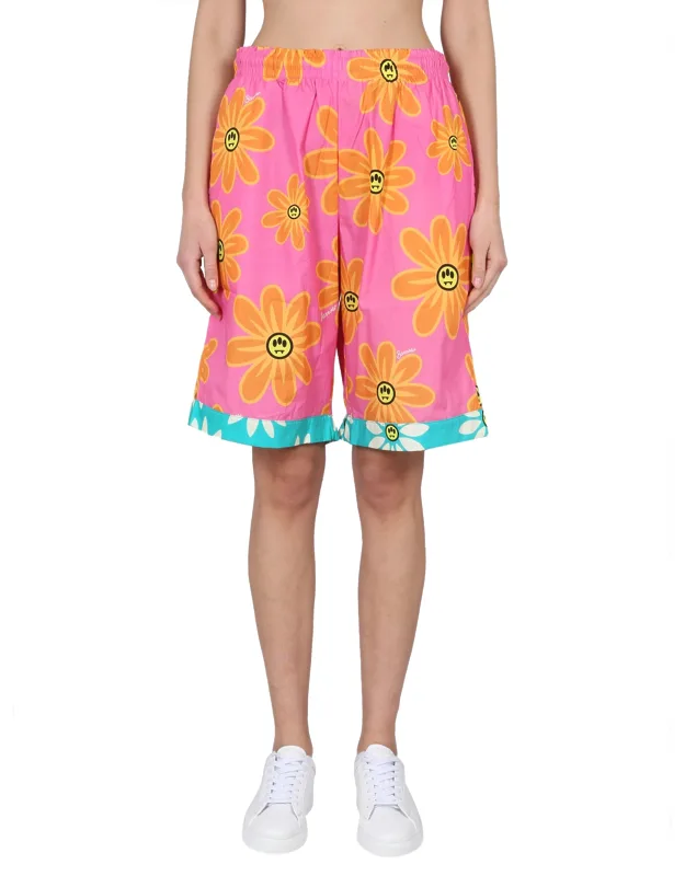 Sunflower Print Bermuda Shorts