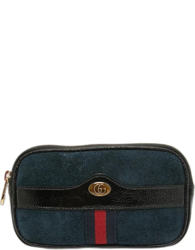 Suede And Patent Leather Ophidia Belt Bag