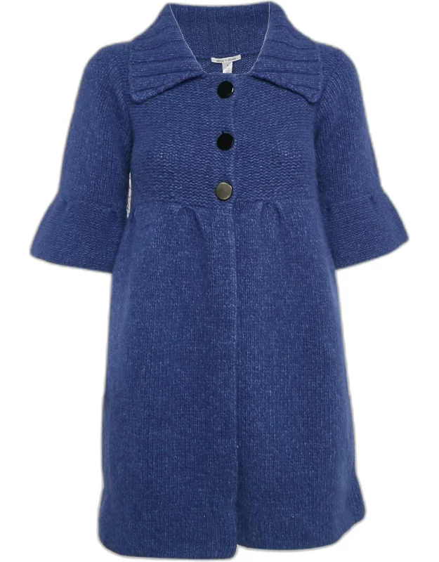 Wool Knit Short Sleeve Sweater Coat