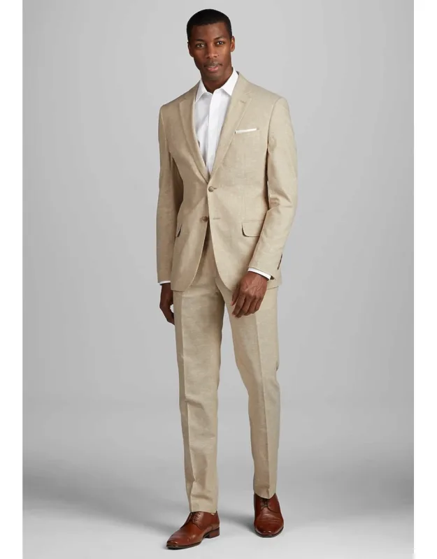 Slim Fit Linen Blend Suit Jacket