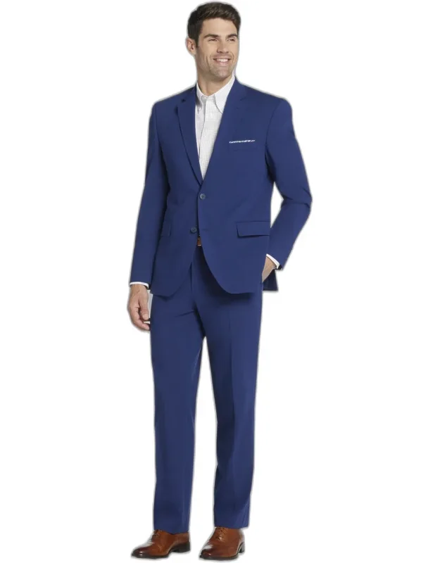Bright Blue Suit Jacket With Traditional Tailoring And Ample Stretch