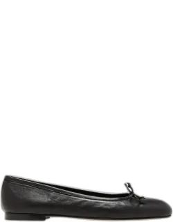 Leather Bow Ballerina Flats