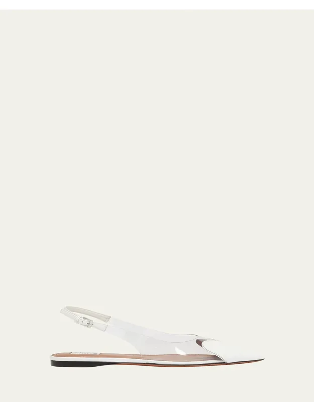 Heart Clear Slingback Ballerina Flats