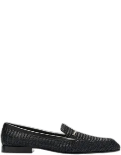 Raffia Metal-strap Easy Loafers