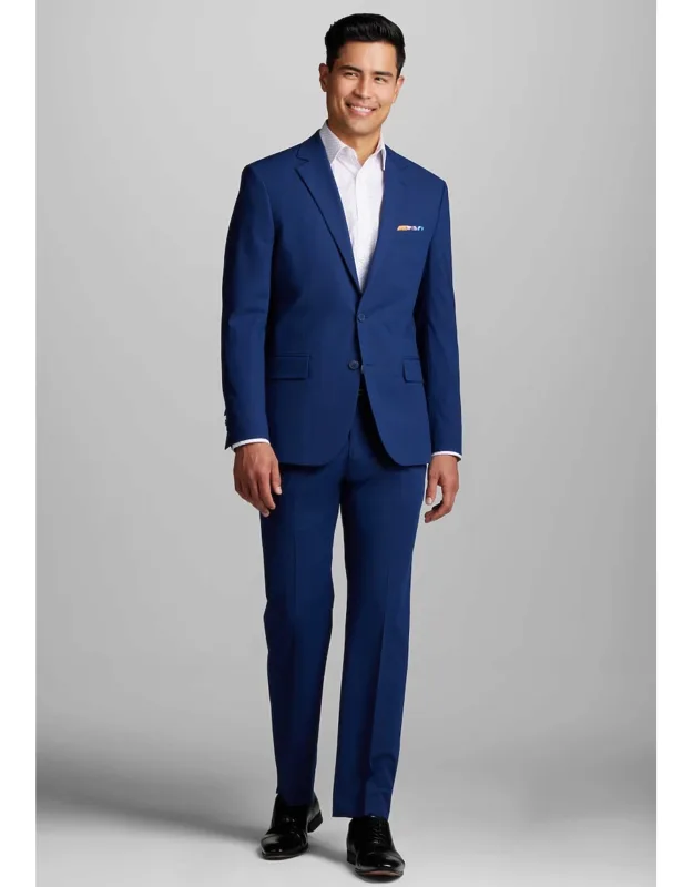 Slim Fit Suit Jacket With Notch Lapel And Two-button Closure