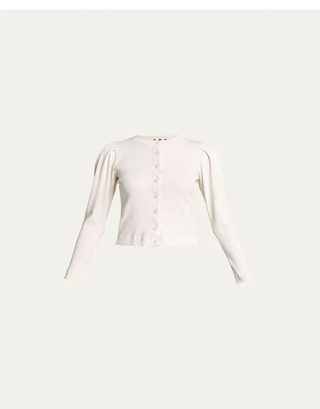 Puff-sleeve Cardigan