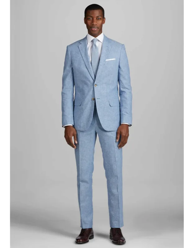 Slim Fit Linen Blend Suit Jacket