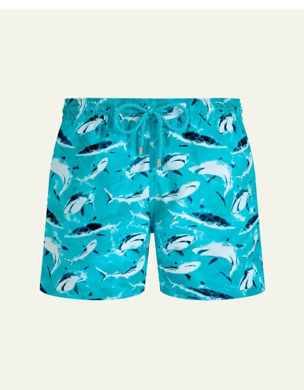Requins Shark-print Swim Shorts