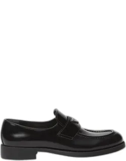 Leather Slip-on Flat Loafers