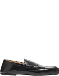 Leather Square-toe Penny Loafers