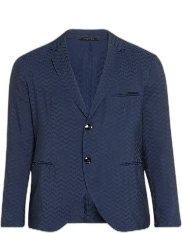 Cupro Chevron Blazer