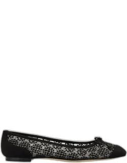 Capbal Lace Cap-toe Ballerina Flats