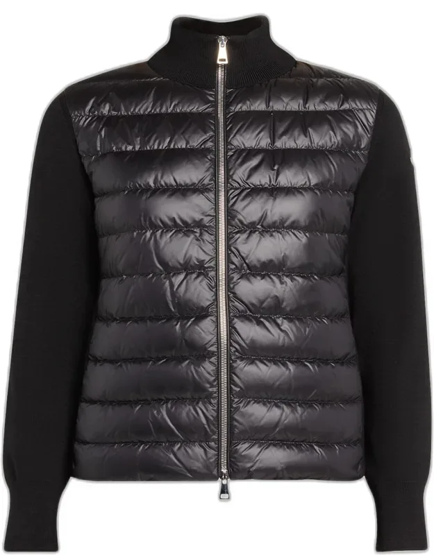 Hybrid Puffer Wool Cardigan