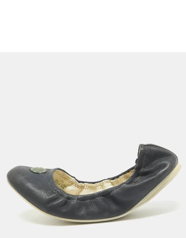 Leather Scrunch Ballet Flats