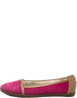 Suede And Leather Ballet Flats