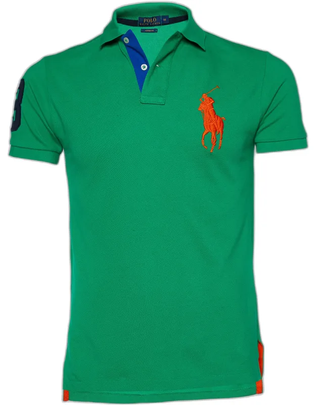 Polo Ralph Lauren Pique Polo T-shirt With Tailored Design And Buttoned Placket