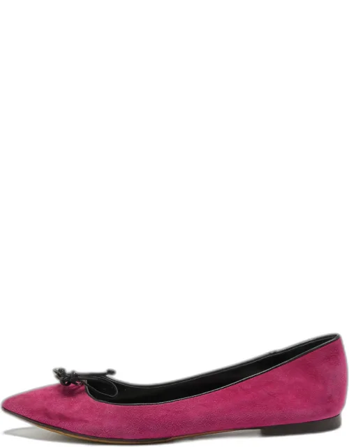 Suede And Leather Ballet Flats
