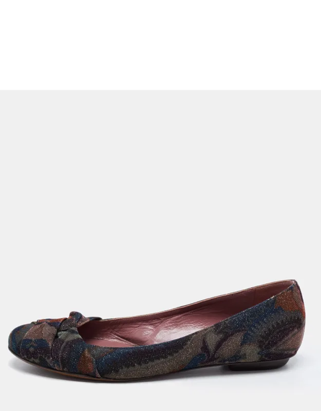 Lurex Fabric Ballet Flats