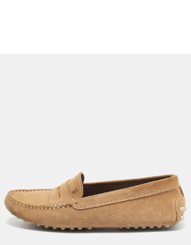 _light Brown Suede Penny Loafers - Stylish Everyday Shoes, Luxury And Comfort_