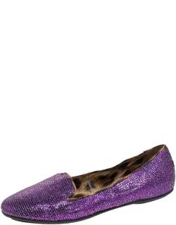 Glitter Fabric Slip On Loafers