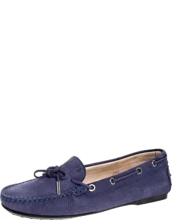 Nubuck Leather Bow Gommino Loafers