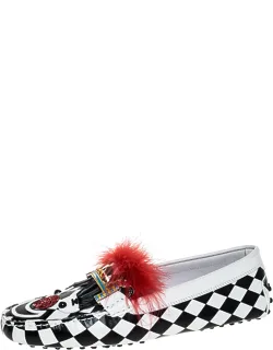 Multicolor Leather And Fur Gommino Circus Loafers