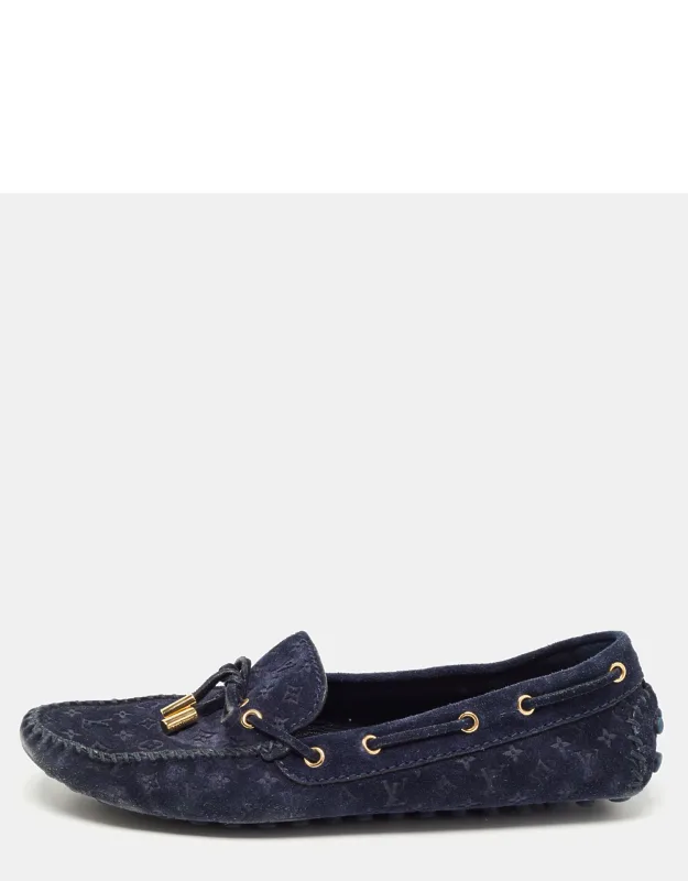 Monogram Embossed Suede Loafers