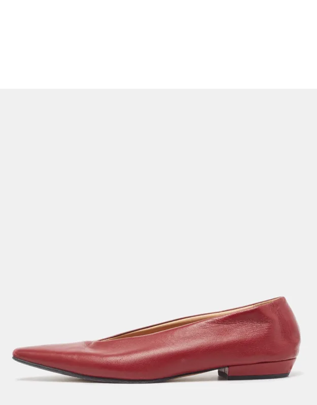 Leather Almond Toe Ballet Flats