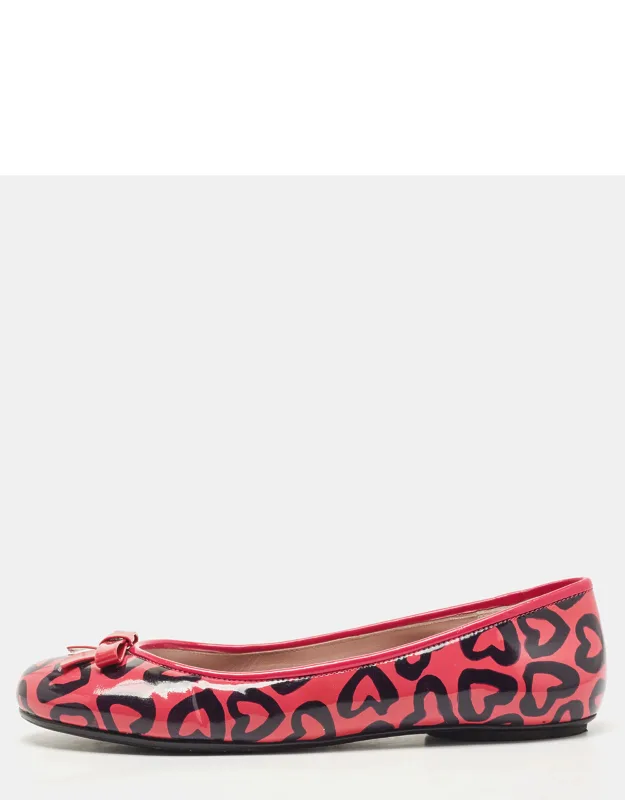 Heart Patent Leather Bow Ballet Flats
