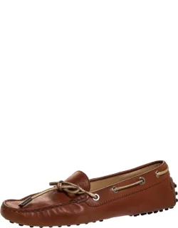 Leather Bow Slip On Loafers