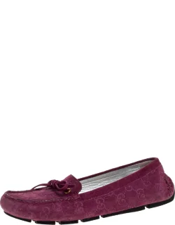 Suede Leather Bow Slip-on Loafers