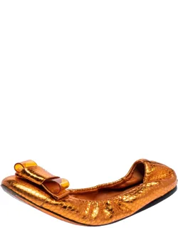 Metallic Python Embossed Leather Surrey Ballet Flats