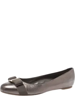 Metallic Leather Vara Bow Ballet Flats